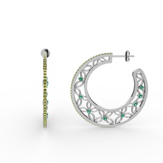 Mila Halka Küpe - Peridot ve yeşil kuvars 925 ayar gümüş küpe #wadnpy