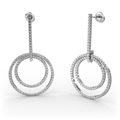 Gabriella Halka Küpe - Beyaz zirkon 925 ayar gümüş küpe #192t4il