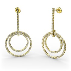 Gabriella Halka Küpe - Pırlanta 925 ayar altın kaplama gümüş küpe (2.398 karat) #9xz9e3