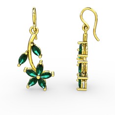 Camella Mekik Küpe - Yeşil kuvars 14 ayar altın küpe #1rxeljw