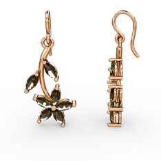 Camella Mekik Küpe - Dumanlı kuvars 18 ayar rose altın küpe #1s2wy6