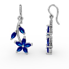 Camella Mekik Küpe - Lab safir 925 ayar gümüş küpe #7fdso6