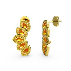 Lisa Mekik Küpe - Sitrin 18 ayar altın küpe #1hnjsue