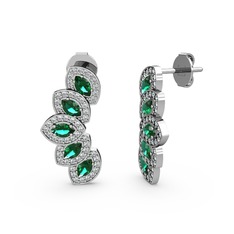 Swarovski ve yeşil kuvars 925 ayar gümüş küpe