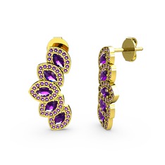 Lisa Mekik Küpe - Ametist 18 ayar altın küpe #hhezp2