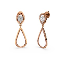 Elvin Damla Küpe - Garnet ve swarovski 8 ayar rose altın küpe #1g5mw1j