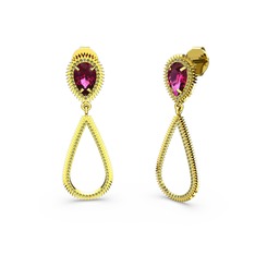 Peridot ve rodolit garnet 8 ayar altın küpe