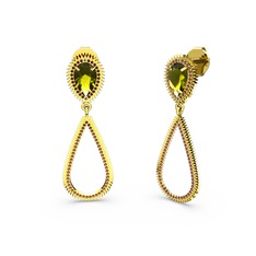 Garnet ve peridot 925 ayar altın kaplama gümüş küpe