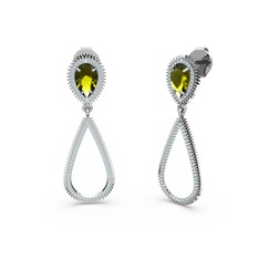 Elvin Damla Küpe - Akuamarin ve peridot 925 ayar gümüş küpe #7gi1ov