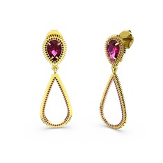 Rodolit garnet 18 ayar altın küpe