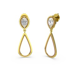 Garnet ve swarovski 14 ayar altın küpe