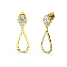 Elvin Damla Küpe - Swarovski 18 ayar altın küpe #bylmaf