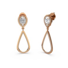 Elvin Damla Küpe - Dumanlı kuvars ve swarovski 18 ayar rose altın küpe #qljfi8