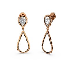 Siyah zirkon ve swarovski 18 ayar rose altın küpe