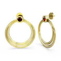 Garnet 14 ayar altın küpe