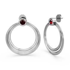 Garnet 8 ayar beyaz altın küpe