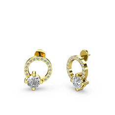 Sima Taşlı Küpe - Swarovski 14 ayar altın küpe #lry9rt