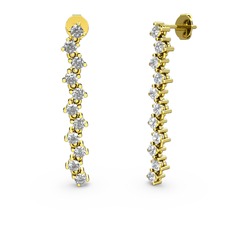 Beyaz zirkon 925 ayar altın kaplama gümüş küpe