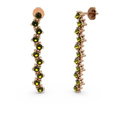 Peridot 18 ayar rose altın küpe