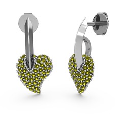 Peridot 925 ayar gümüş küpe