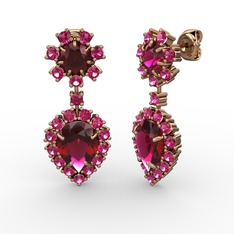 Seranta Damla Küpe - Rodolit garnet 8 ayar rose altın küpe #1p9ofaa