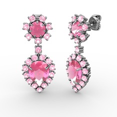 Seranta Damla Küpe - Pembe kuvars 925 ayar gümüş küpe #1wa3dg7