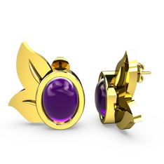 Satya Küpe - Ametist 925 ayar altın kaplama gümüş küpe #oz1xw