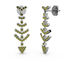 Peridot 925 ayar gümüş küpe