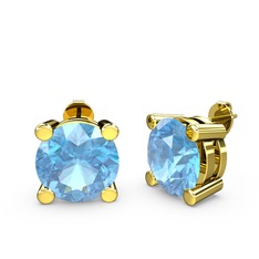 Meira Küpe - Akuamarin 18 ayar altın küpe #1c2vbi4