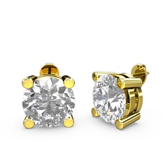 Meira Küpe - Beyaz zirkon 18 ayar altın küpe #1g7ybut