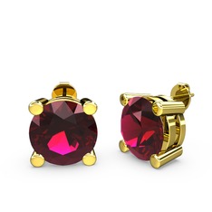 Rodolit garnet 18 ayar altın küpe
