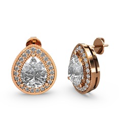 Esinti Küpe - Swarovski ve pırlanta 18 ayar rose altın küpe (0.528 karat) #12wxwl
