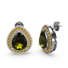 Esinti Küpe - Peridot ve sitrin 925 ayar gümüş küpe #14ixsfv