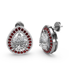 Esinti Küpe - Swarovski ve garnet 925 ayar gümüş küpe #1co1jbi