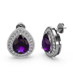 Esinti Küpe - Ametist ve swarovski 925 ayar gümüş küpe #1ktwo3f