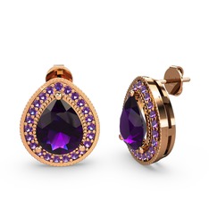 Esinti Küpe - Ametist 14 ayar rose altın küpe #1tec0qu