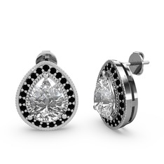 Swarovski ve siyah zirkon 925 ayar gümüş küpe
