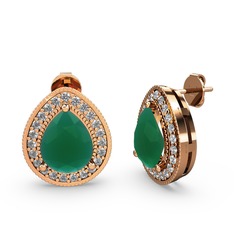 Esinti Küpe - Kök zümrüt ve swarovski 18 ayar rose altın küpe #oa8tdo