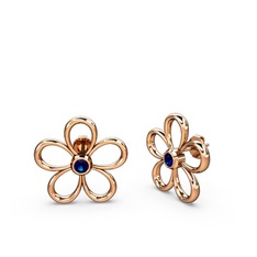 Lab safir 14 ayar rose altın küpe