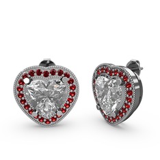 Swarovski ve garnet 925 ayar gümüş küpe
