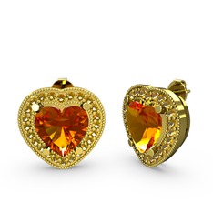 Sitrin 8 ayar altın küpe