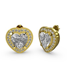 Swarovski ve pırlanta 14 ayar altın küpe (0.528 karat)