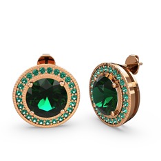 Esinti Daire Küpe - Yeşil kuvars 925 ayar rose altın kaplama gümüş küpe #yiwtw3