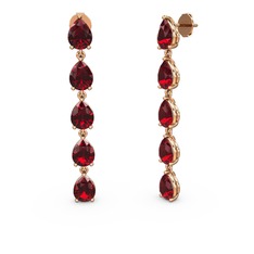 Garnet 14 ayar rose altın küpe