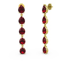 Garnet 925 ayar altın kaplama gümüş küpe