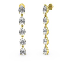 Swarovski 14 ayar altın küpe