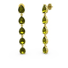 Peridot 14 ayar altın küpe