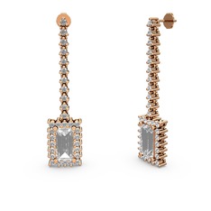 Sallantılı Via Küpe - Swarovski 18 ayar rose altın küpe #1i72f06