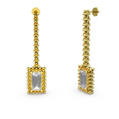 Sallantılı Via Küpe - Swarovski ve sitrin 8 ayar altın küpe #1nurib0