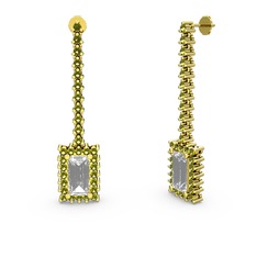 Sallantılı Via Küpe - Swarovski ve peridot 8 ayar altın küpe #zb0b25